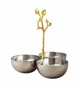 Vaisselle Bols de service ronds Bols à salade martelés en argent antique Ustensiles de cuisine Bols à fruits de superbes collections Vente chaude - Product Image 3