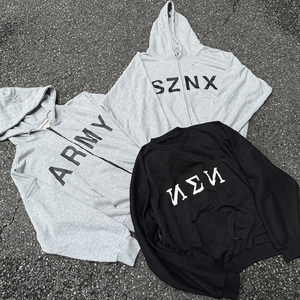 Sweat à capuche unisexe de haute qualité 100% coton, imprimé personnalisé avec des strass, style vintage d'hiver, streetwear, logo imprimé - Product Image 1