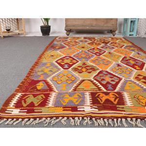 Tapis turc 4,4x8 pieds, tapis vintage, tapis ombré rouge-orange - Product Image 5