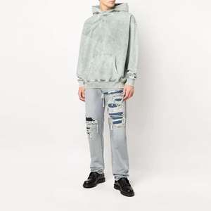 เสื้อสเวตเตอร์ลายปักแบบกำหนดเองได้เสื้อฮู้ดแขนยาวมีซิปซีดแสงแดดน้ำหนักมากผ้าประดับพลอยเทียมบ็อกซี่ - Product Image 2