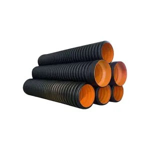 new 2023 top quality Factory Hot sale black double wall corrugated PE pipe for Gas Pe Pipe at Affordable price from manufacturer