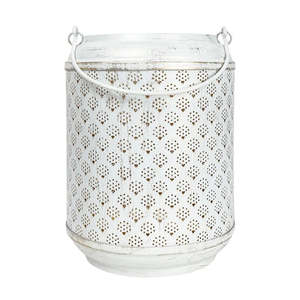 Linternas de vela de Metal de Color blanco de Venta caliente con linternas de decoración del hogar con mango a precios baratos - Product Image 1
