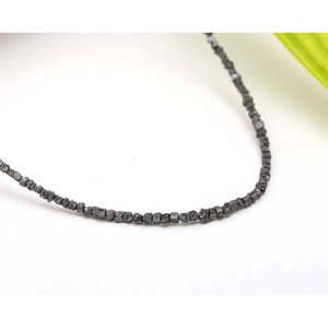 Black 1.5-2.5 mm Uncut Diamond <b>Bead</b> 16 Inches Fashion Beaded <b>Necklace</b> - Product Image 1