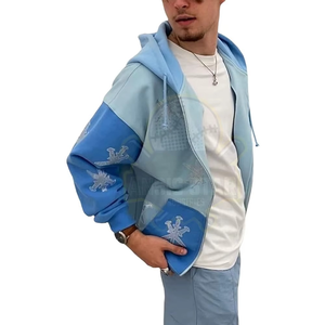 Sweats à capuche pour hommes de qualité supérieure, service OEM, 100% coton, fermeture éclair, manches longues, imperméable, coupe-vent, poche, sweats à capuche décontractés - Product Image 5