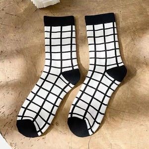 Black and White Cotton Blend <b>Socks</b> <b>for</b> <b>Men</b> Women Autumn Casual Body Cuff - Product Image 2