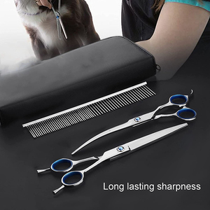 Venta al por mayor de tijeras para el cuidado de mascotas rectas de 6,5 pulgadas acabado pulido Metal acero Animal corte de pelo tijeras de aseo - Product Image 4