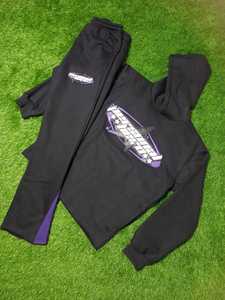 Custom Men's Flared Sweatpants and <b>Hoodie</b> with for Puff Print Winter Clothing Manufacturers' Track Suits - Product Image 5