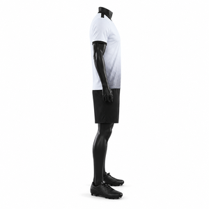 Uniforme de Fútbol Personalizado Blanco y Negro, Conjunto de Camiseta y Pantalones Cortos de Fútbol de Poliéster Transpirable, Ropa Deportiva de Secado Rápido para Hombre - Product Image 4