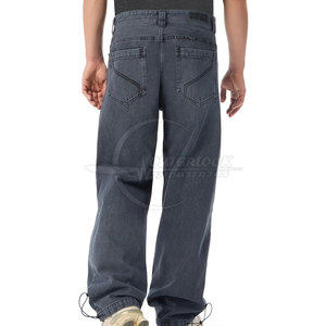 Pantalons en jean à jambes larges pour hommes, fabrication 2026, vente en gros, personnalisés, pur coton, vêtements d'été pour hommes - Product Image 4