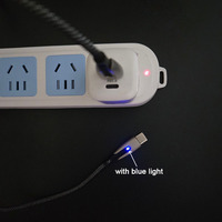 Cables USB a 8 Pines con Indicador LED, Trenzados de Tela, Sin Enredos, Macho a Hembra, para iOS, Más Populares en Existencia