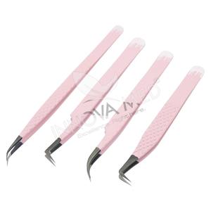 Pince à cils à pointe incurvée écologique Outil de beauté professionnel de marque privée pour une utilisation facile du ramassage des cils avec des extensions de cils - Product Image 3