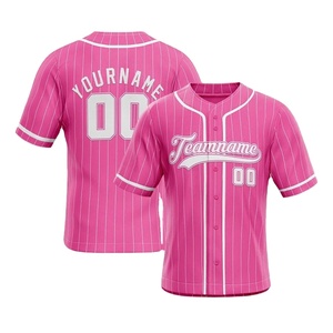 Camiseta de Béisbol Personalizada con Botones, Manga Corta Lisa, Estilo Hipster Hip Hop, Agrega tu Nombre, Número o Logotipo - Product Image 3