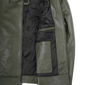 Chaqueta de Cuero de Piel de Oveja Genuina de Primera Calidad para Hombre, Prenda Exterior Elegante, Cómoda y Duradera, Chaquetas de Diseño Clásico y a la Moda - Product Image 5