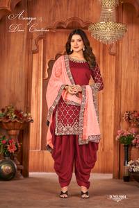 Increíble Ropa Étnica India y Pakistaní de Color, Salwar Kameez de Seda Artística con Dupatta y Bordado, Suministro al por Mayor - Product Image 6
