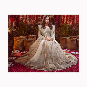 2024 boda listo diseñador nupcial Kurta indio/paquistaní XXL adornado Dabka piedra cuentas de cristal Lehenga Choli dibujado a mano - Product Image 3