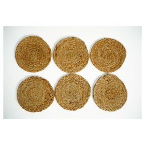 Sets de 6 dessous-de-plat en jute tressée naturelle de qualité supérieure, 12x12 cm - Tapis de table écologiques pour la salle à manger, réutilisables, rustiques et faits à la main - Product Image 4