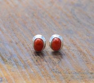 925 Solid <b>Sterling</b> <b>Silver</b> <b>Stud</b> Earrings Carnelian Gemstone Handmade Girls & Women's <b>Stud</b> Earrings <b>Silver</b> Jewelry - Product Image 3