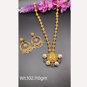 Plata de Ley 925, joyería chapada en oro, conjunto de collar nupcial, joyería para mujer, joyería étnica india, pendientes tradicionales Jadau - Product Image 6