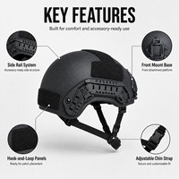 Casque de protection extérieur réglable IIIA avec rails latéraux, panneaux à boucles auto-agrippantes et doublure rembourrée confortable pour l'entraînement et les sports
