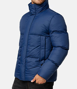 Chaqueta Bomber Urbana para Hombre, Tejido de Nailon Negro, Chaqueta Oversize de Nailon Satinado, Chaqueta Bomber Corta y Gruesa - Product Image 4