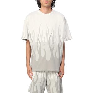 Nueva moda 100% algodón Casual estampado hombres pantalones cortos conjunto de alta calidad camiseta y pantalones cortos conjunto hombres algodón transpirable doble conjunto - Product Image 3