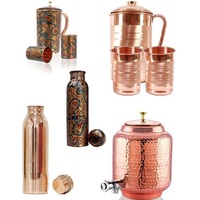 Pichet en cuivre de style antique, écologique, avec pierre d'agate véritable et emballage personnalisé pour centre de table
