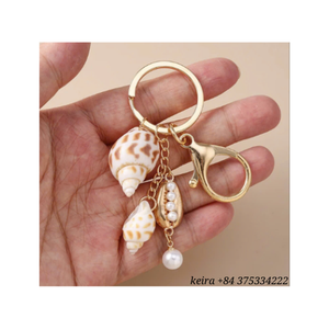 Llavero de Concha Marina Natural con Cordón de Algodón, Estilo para Llaves, Recuerdo de Viaje, Decoración de Playa de Vietnam - Product Image 6