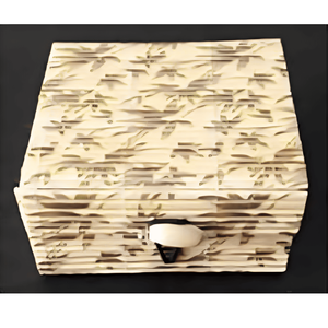 Boîte cadeau en bambou sculpté moderne de qualité supérieure avec couvercle pour usage professionnel ou personnel, conservation de la fraîcheur - Product Image 1