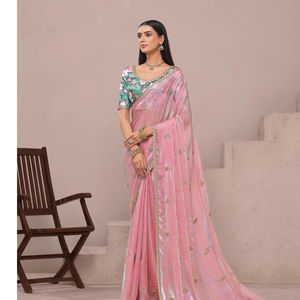 Saree en soie de soie de créateur Zari avec un beau travail de tissage Zari, saree de mariage, saree de soirée de créateur - Product Image 1