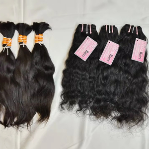 Extensiones de cabello humano de onda profunda sueltas de cabello crudo de templo puro de donante único natural indio-directo del fabricante - Product Image 1