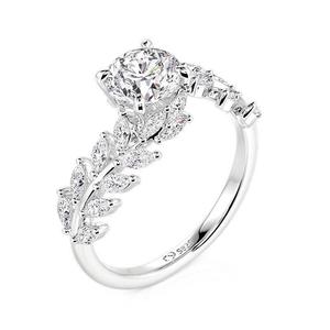 Jeulia Vine Bypass Round Cut Engagement <b>Ring</b> in Sterling Silver - Product Image 3