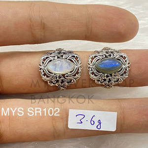Marquise Cut Natural Moonstone & labradorite 925 Sterling <b>Silver</b> Boho <b>Ring</b> Handmade <b>Statement</b> Jewelry Nature Inspired <b>Rings</b> - Product Image 1