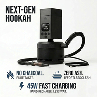 Chicha sans charbon pour chambre d'hôtel, chicha électrique portable de voyage, dispositif de fumage sûr en intérieur, chicha à chaleur instantanée pour le camping