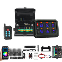 Panneau de Commande LED 6 Gangs Intelligent avec Télécommande APP, RGB Multicolore et Intensité Variable, pour Camion, Bateau, Voiture