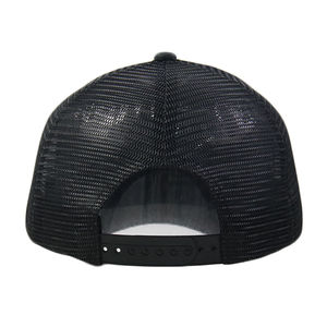 Gorra de béisbol de malla unisex de alta calidad con logotipo personalizado bordado, lisa, negra, ajustable, para uso en exteriores, de lona. - Product Image 6