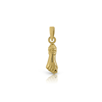 Colgante y Amuleto de Oro Amarillo de 14k/18k, Accesorio de Protección de Mano de la Suerte, 4x18 mm