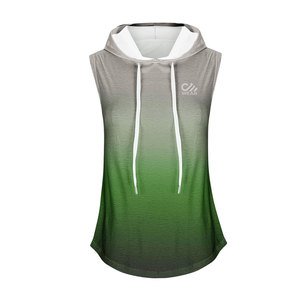 Sudaderas con capucha de gimnasio más vendidas para mujer sin mangas con diseño impreso en color verde sudaderas con capucha de gimnasio - Product Image 2