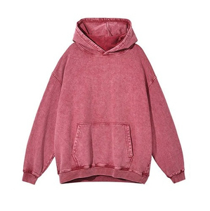 Sweat-shirt unisexe lourd 100% coton, imprimé sur mesure, délavé à l'acide, avec design OEM, sweat à capuche en polaire épaisse vierge française pour - Product Image 4