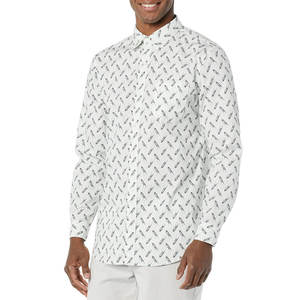 Chemise habillée formelle sans repassage, résistante aux plis, chemisier de voyage, performance extensible, vêtements de travail, haut élégant pour homme - Product Image 1