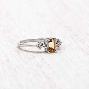 925 Solid Sterling <b>Silver</b> Wedding <b>Rings</b> Natural Tourmaline Gemstone Emerald Cut Ethnic Semiprecious Fine Jewelry for Women <b>Men</b> - Product Image 2