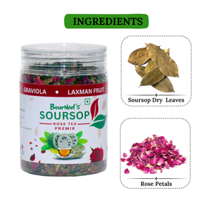 Bourneels ทุเรียนเทศกุหลาบพรีมิกซ์50gm ไม่มีสารกันบูดวิตามินซีสูงชากุหลาบ Kadha - Product Image 1