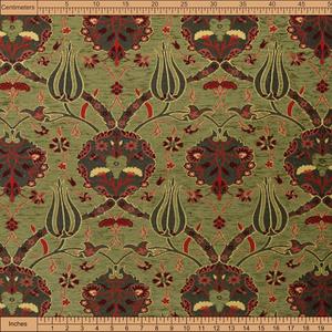 Tapisserie florale tulipe bohème ottoman rose turque Navajo marocain oriental ethnique, tissu d'ameublement enduit, textile de maison au mètre - Product Image 2