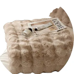 Coperta in pile soffice e Super morbida di lusso in Cashmere Touch e pelliccia sintetica