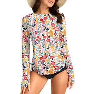 Camiseta de Protección Solar para Mujer de Alta Calidad, Venta Caliente, Diseño Liso Personalizado, Colores Sólidos, Ropa Deportiva Cómoda para Gimnasio - Product Image 1