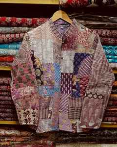 Veste matelassée en coton pour femmes, blouson imprimé bohème, vestes matelassées faites à la main, manteaux, cadeaux de vacances, veste plus étroite à boutons - Product Image 2