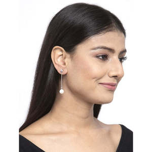 Boucles d'oreilles CLARA en argent sterling 925 avec perles, plaquées rhodium, serties de zircone suisse, fermoir à vis, cadeau pour femmes et jeunes filles - Product Image 4