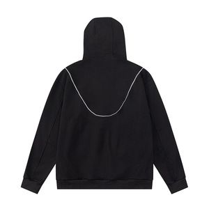 เสื้อฮู้ดผู้ชายแนวสตรีทยุโรปและอเมริกามีซิปสองกระเป๋าเสื้อกันหนาวมีฮู้ดแฟชั่นโอเวอร์ไซส์ - Product Image 2