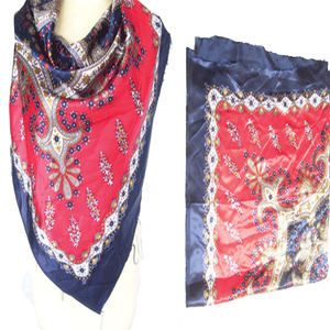 Bufandas largas de seda de imitación para mujer al por mayor, chal de seda satinada a la moda para mujer, estolas con nombres de marca, bufanda floral estampada - Product Image 2