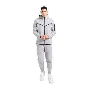 Nuevo Conjunto Deportivo de 2 Piezas para Hombre, con Capucha, Casual, Sólido, Transpirable, para Invierno, con Logotipo Personalizado Impreso, Venta al Por Mayor - Product Image 1