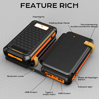 Batterie solaire pliable ZL-900 16000mAh, charge rapide 15W, type-C, 4 panneaux solaires, chargeur portable avec lampe torche pour l'extérieur
